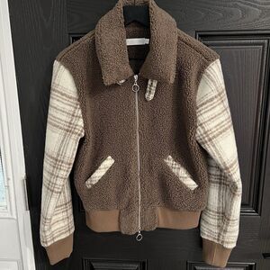 JONATHAN SIMKHAI BOBBI BRUSHED WOOL BOMBER JACKET Size Small